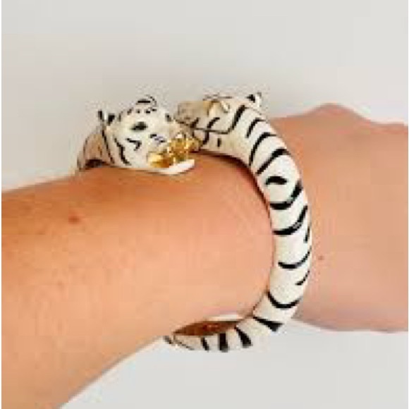 Enamel Tiger Cuff Bracelet Bangel - Picture 8 of 8